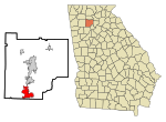 Cherokee County Georgia Incorporated and Unincorporated areas Woodstock Highlighted